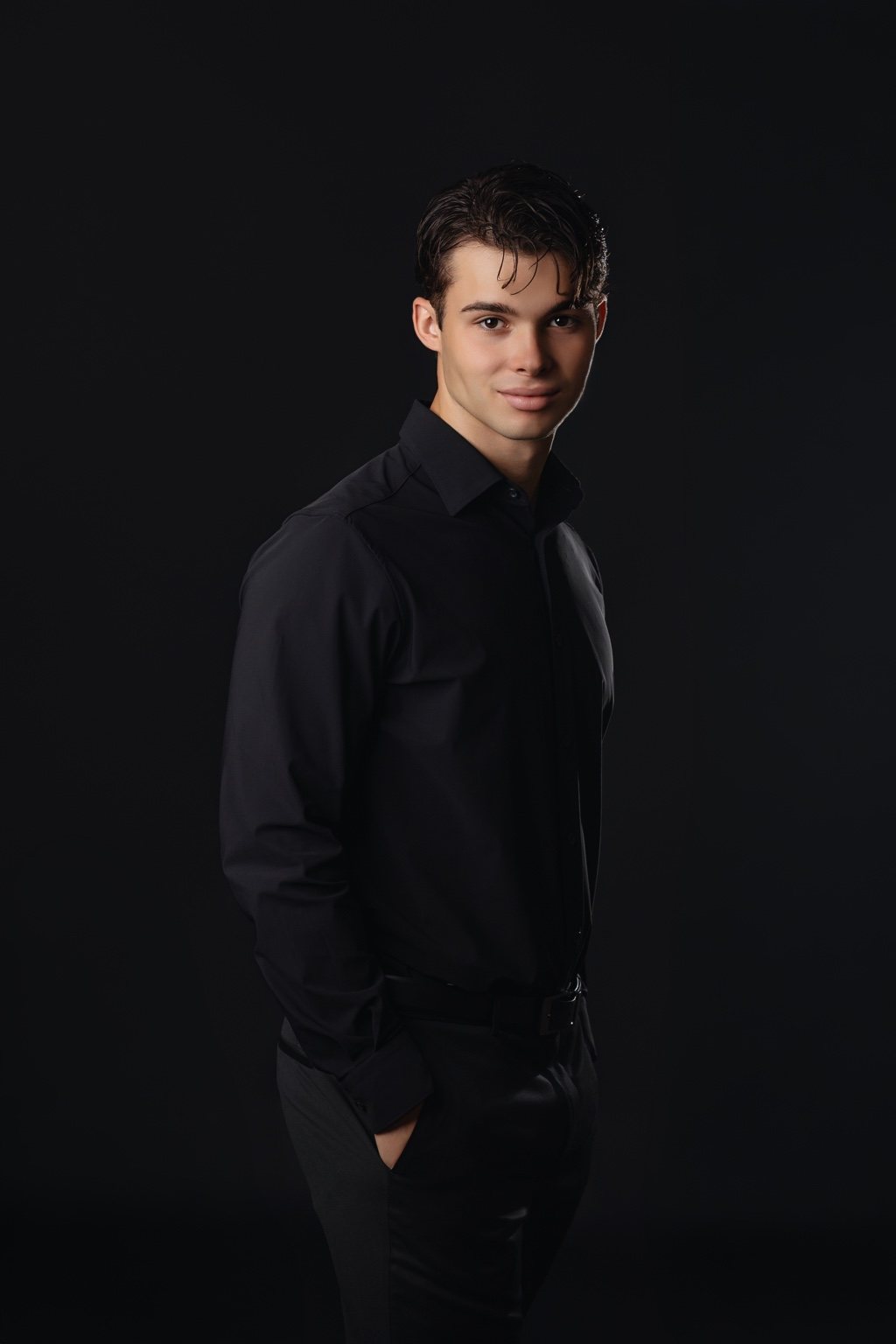Joel Garrido in black shirt